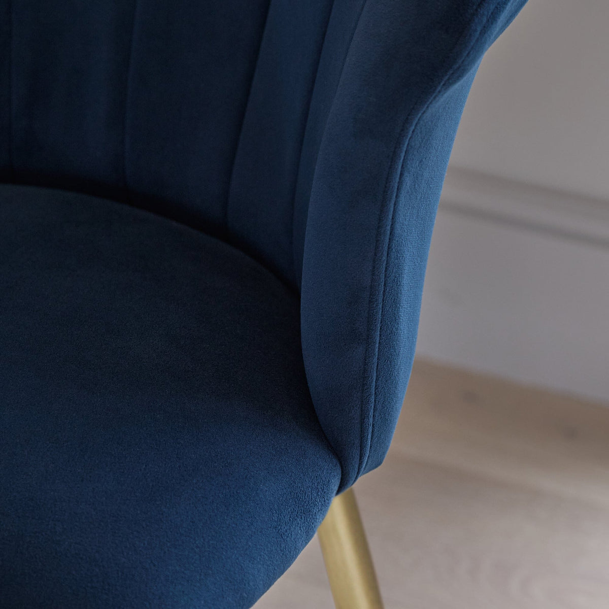 OUTLET - Cleo Ink Blue Dining Chairs - Set of 2 - Gold Legs