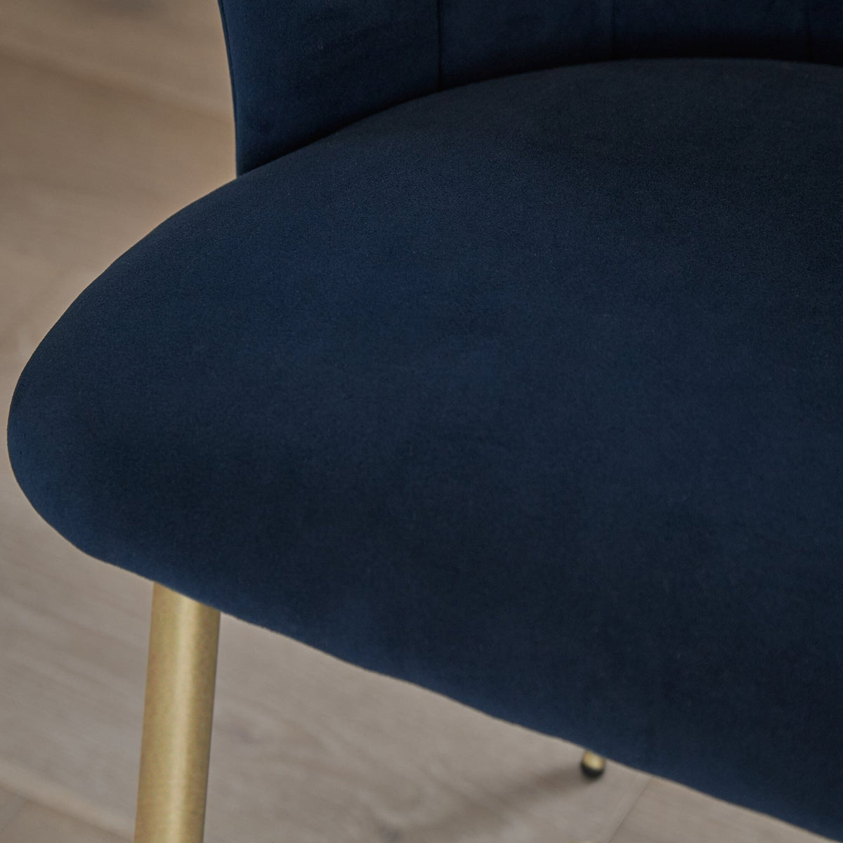 OUTLET - Cleo Ink Blue Dining Chairs - Set of 2 - Gold Legs