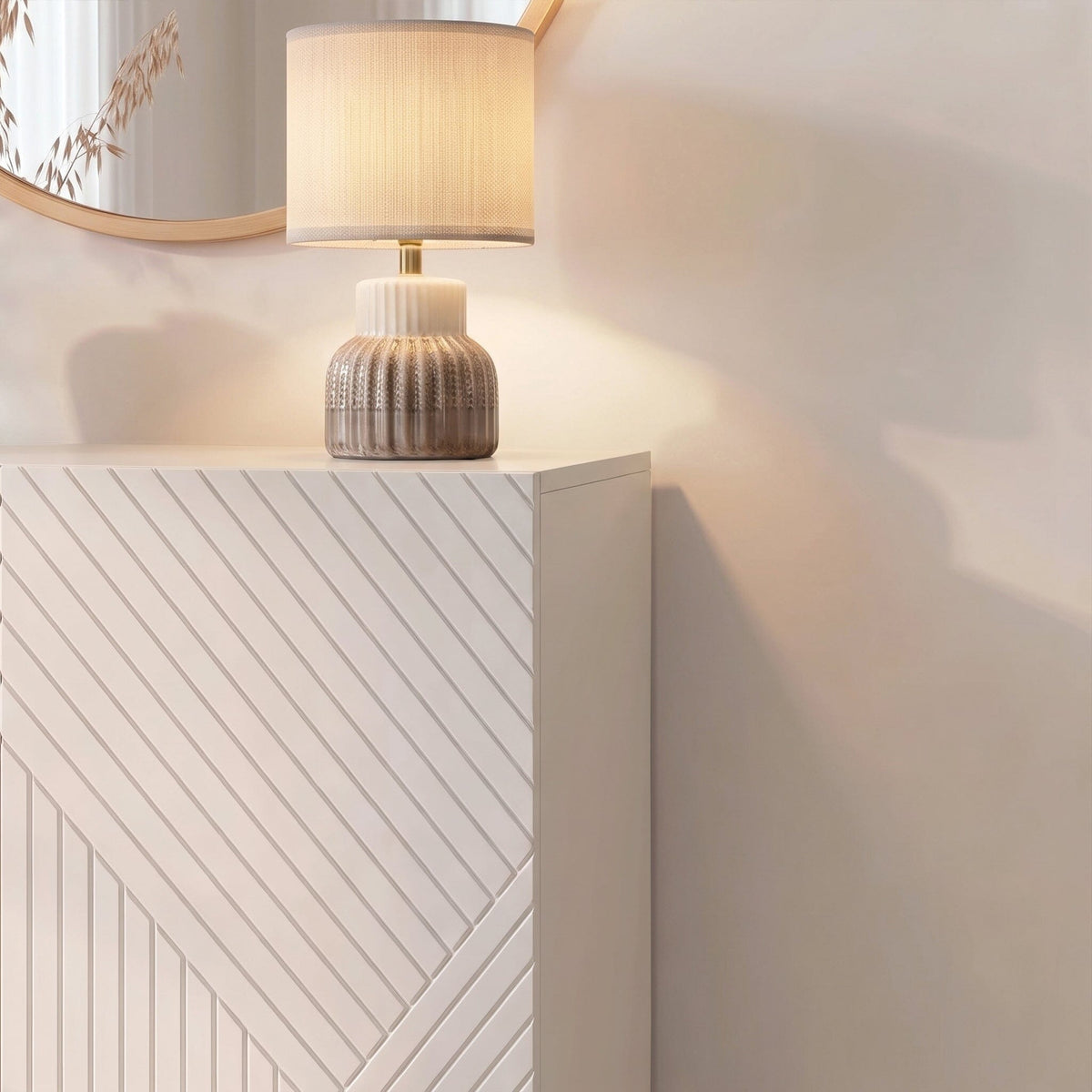 Jack 2 Door Small Sideboard - Geometric White