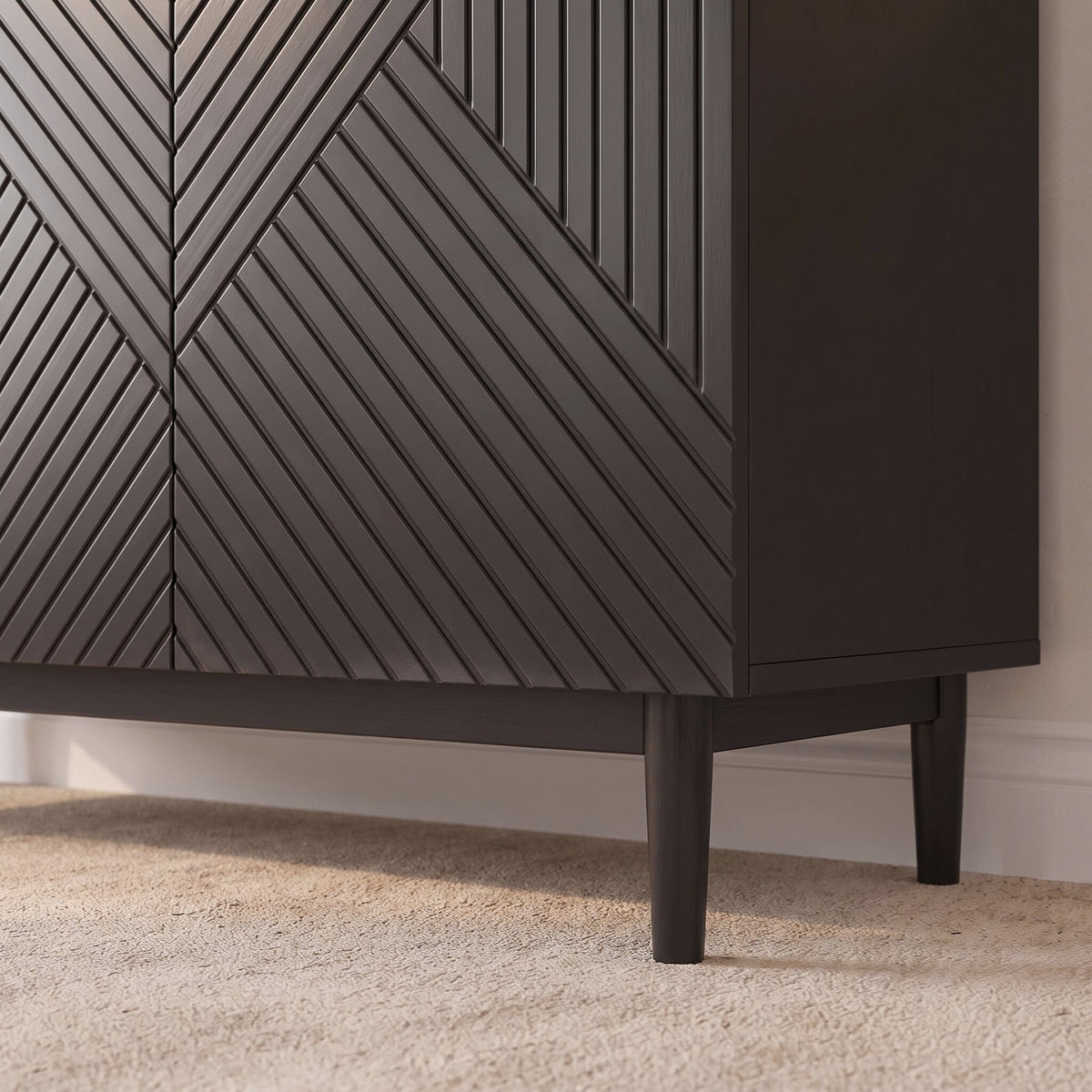 Jack 3 Door Large Sideboard - Geometric Black