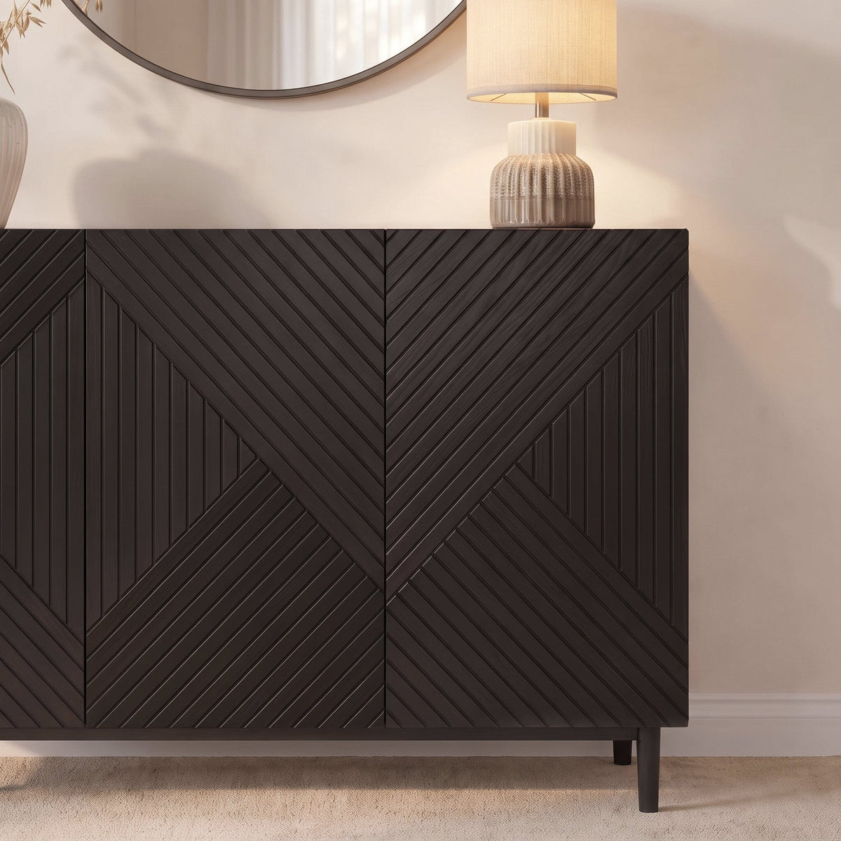 Jack 3 Door Large Sideboard - Geometric Black