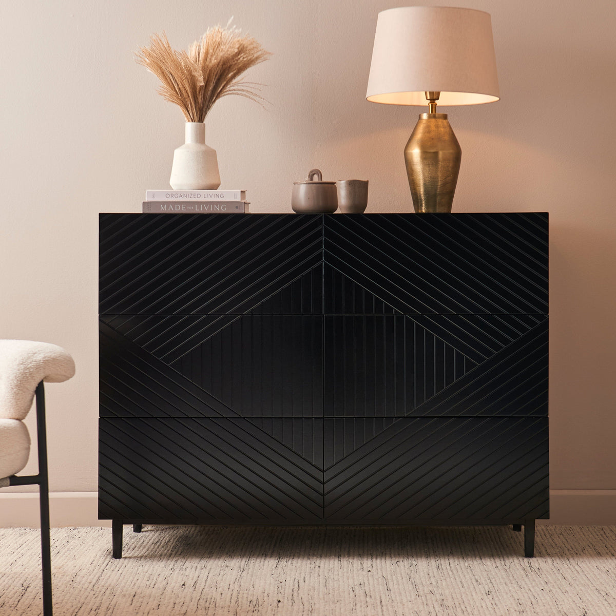 Jack 6 Drawers Chest of Drawers - Black