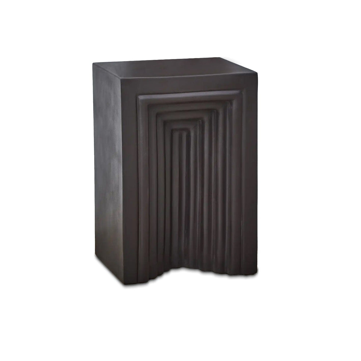Outlet - Karasi Concrete Rectangular Garden Side Table - Black
