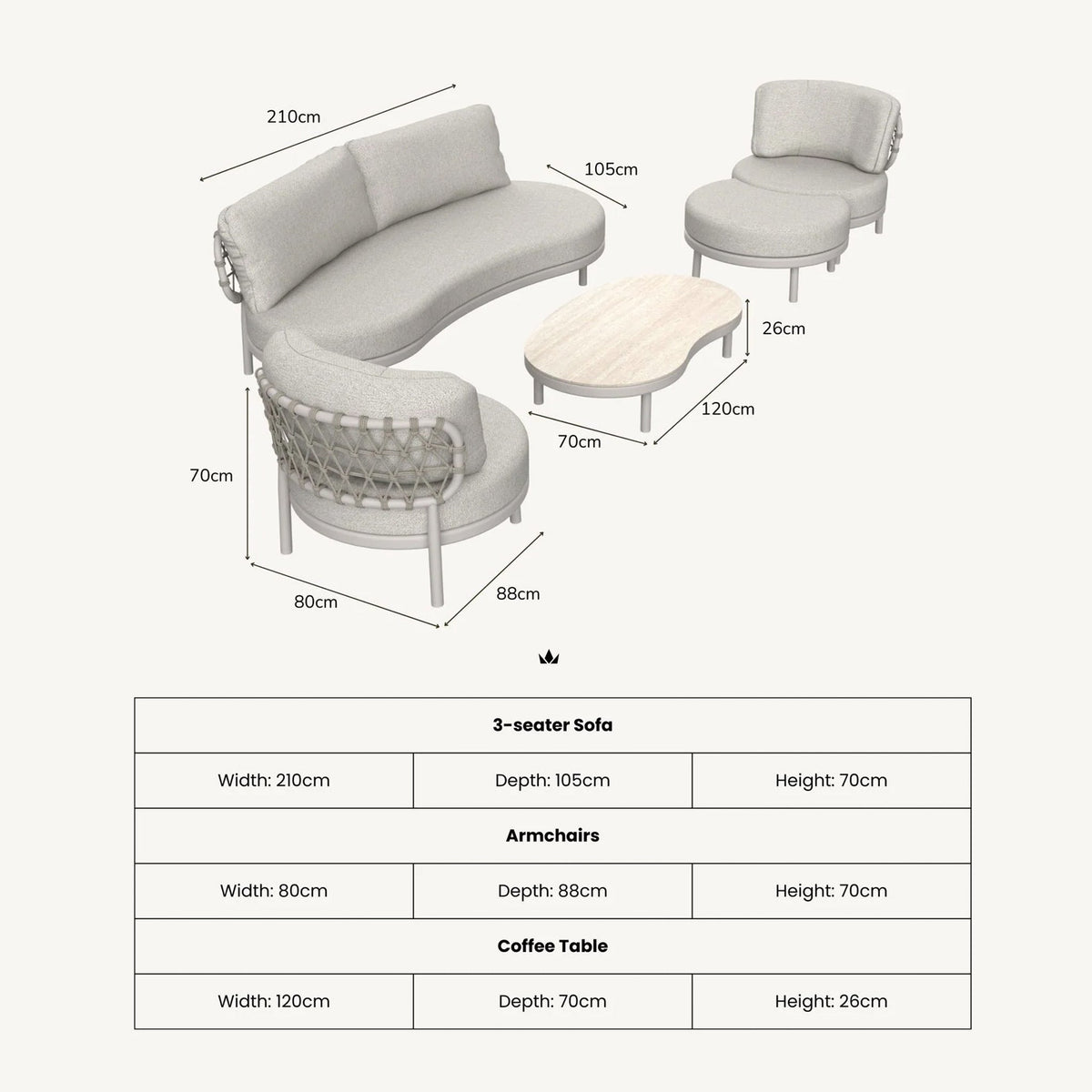 Koko 5 Seater Lounging Set