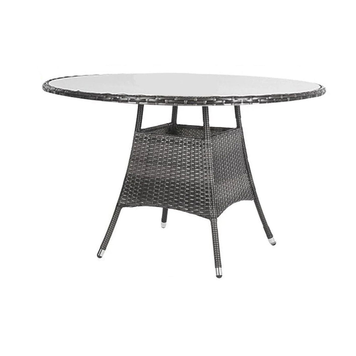 Kemble 8 Seater Rattan Round Garden Dining Set - Grey