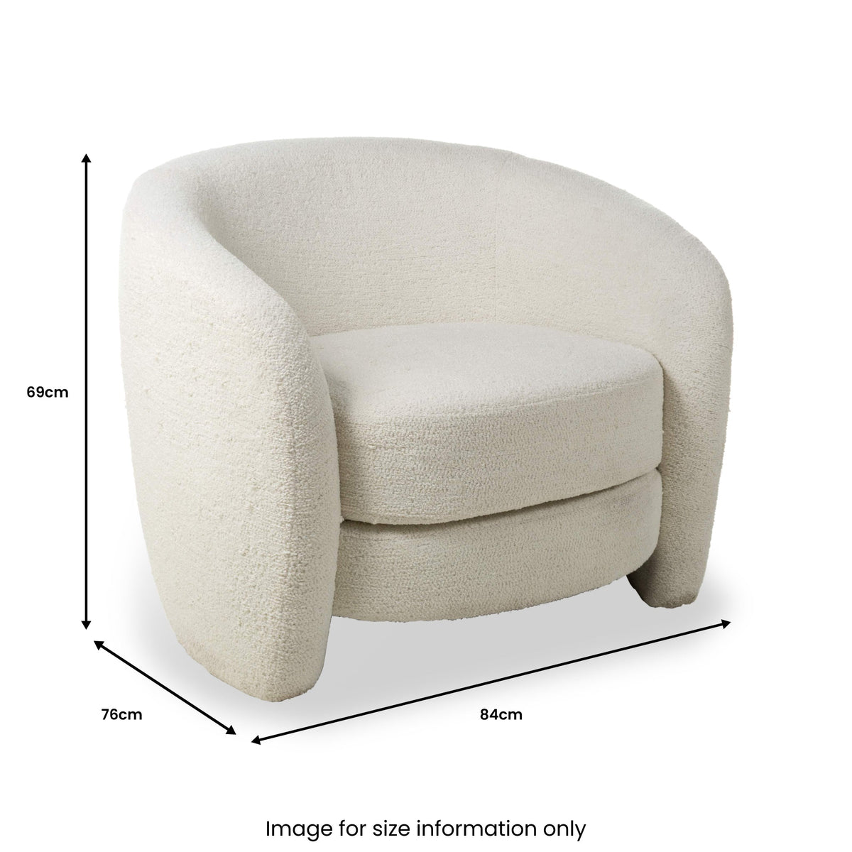 Kendry White Boucle Tub Chair