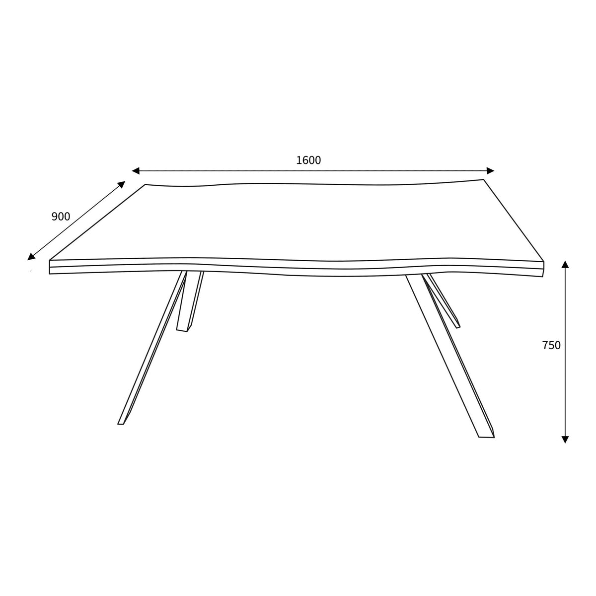 Kenwyn 160cm Curved Dining Table