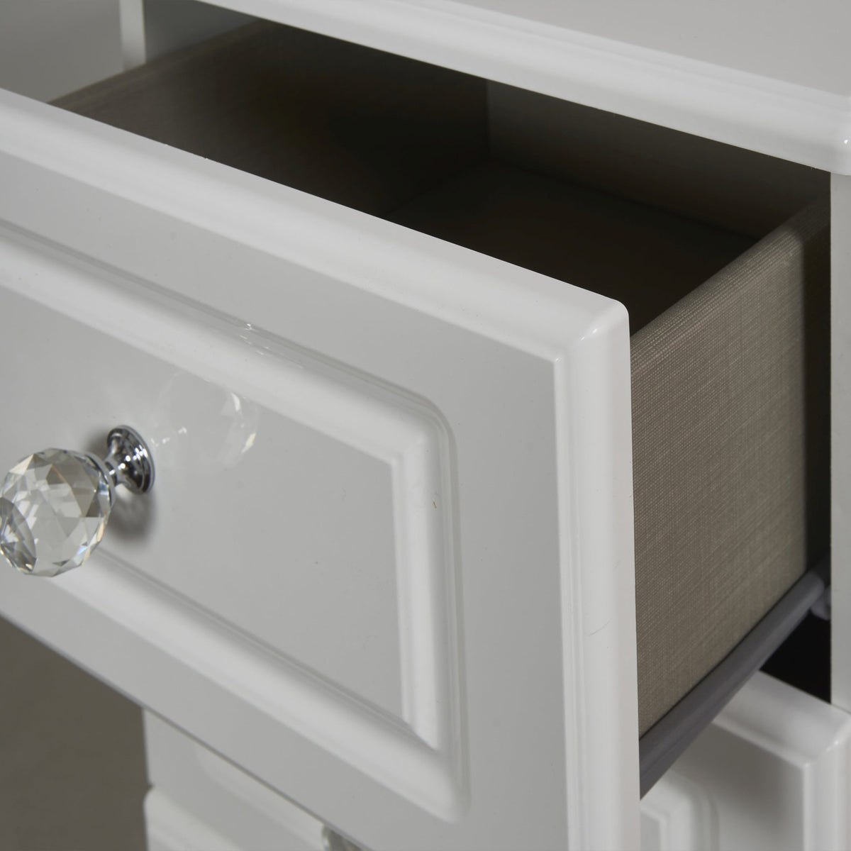 Kinsley White Gloss Dressing Table with Stool