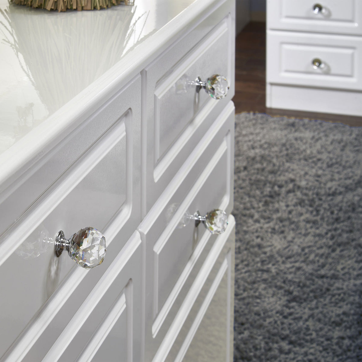 Kinsley White Gloss 6 Drawer Wide Chest