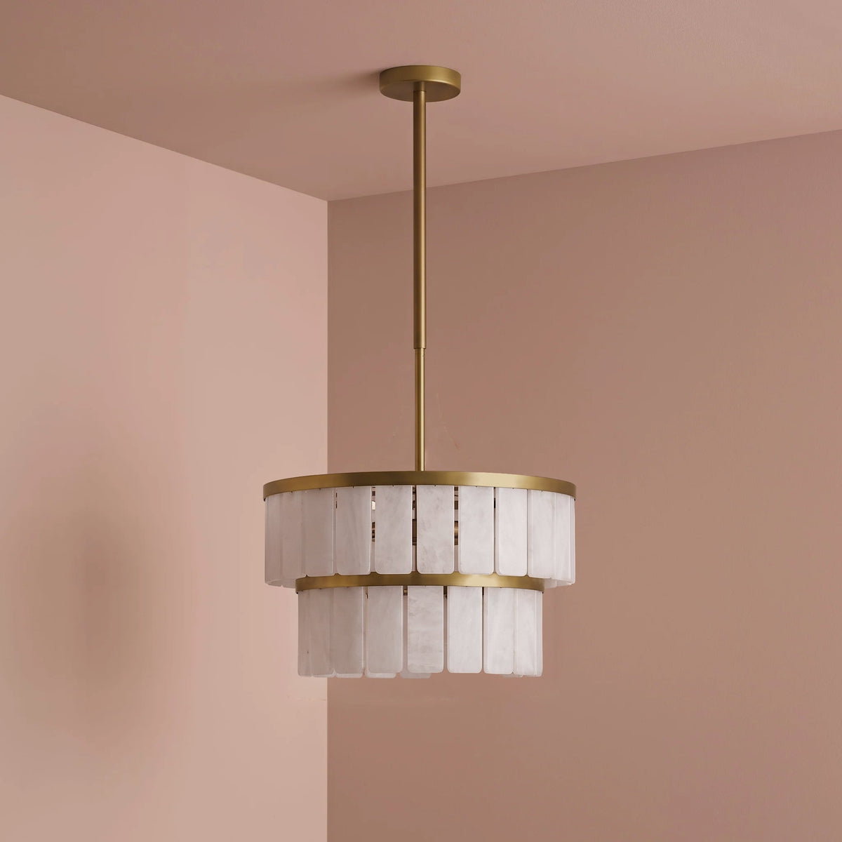 Kinver 43cm Resin Double Chandelier - Gold