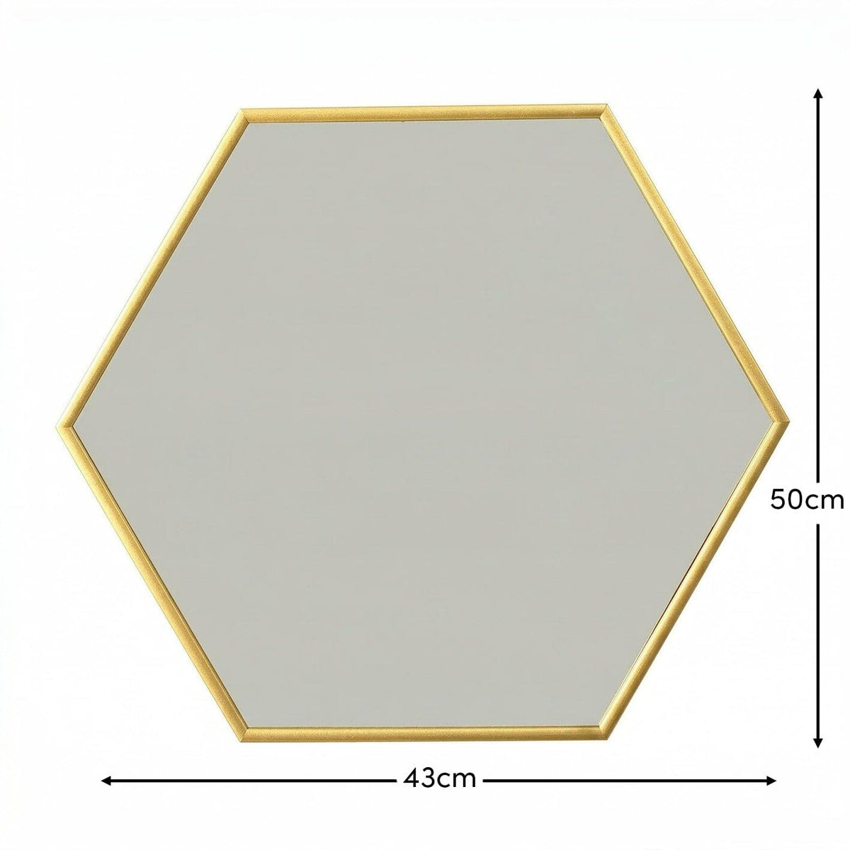 Kirton 50x43cm Metal Hexagon Mirror - Gold