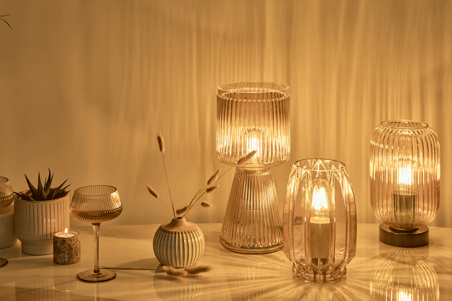 Pimlico 20cm Glass Lamp - Champagne