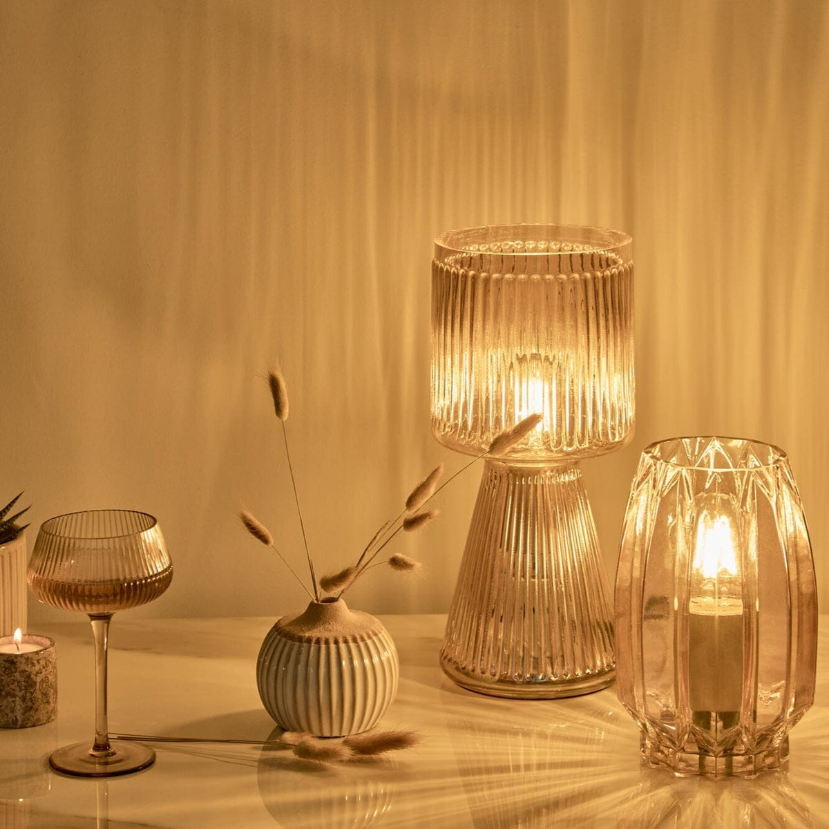 Pimlico 20cm Glass Lamp - Champagne