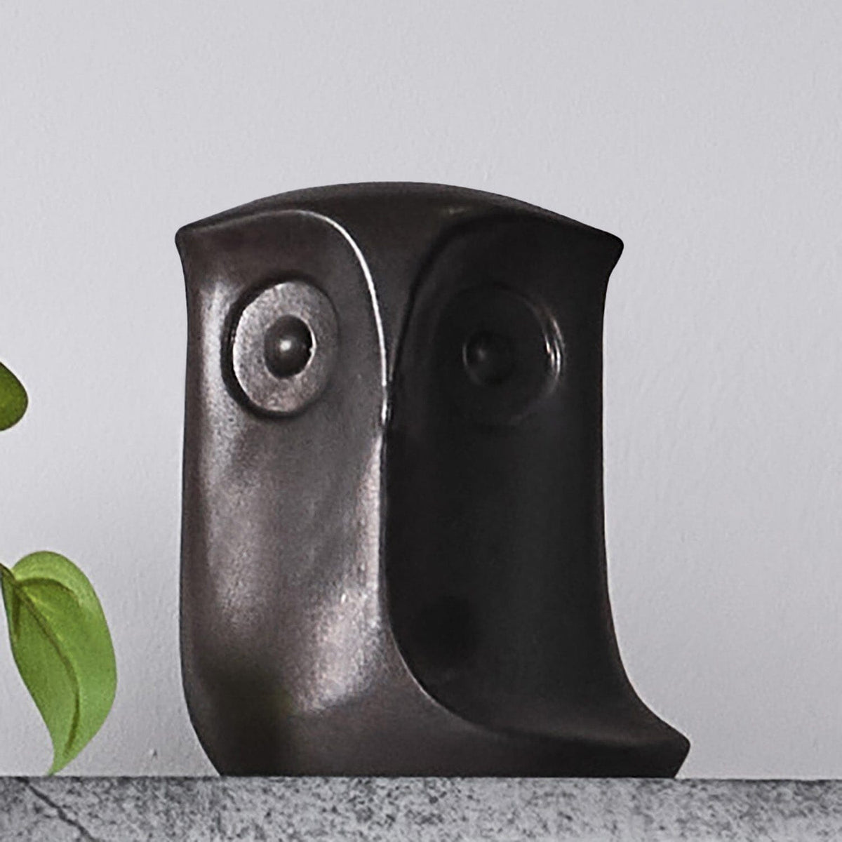 Hudswell 20cm Ceramic Owl Ornament - Black