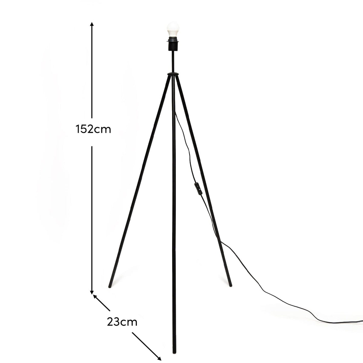 Litton 130cm Metal Floor Lamp - Black