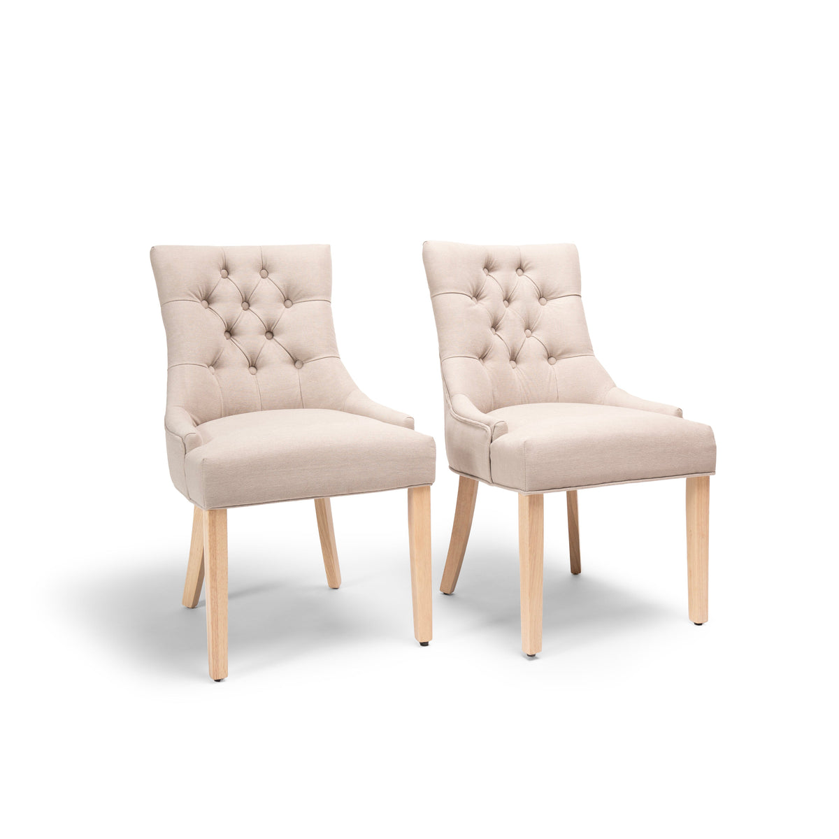 Louis Sand Dining Chairs - Set of 2 - Whitewash Legs