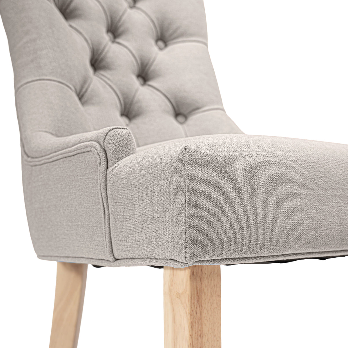 OUTLET - Louis Soft Beige Dining Chairs - Set of 2 - Whitewash Legs