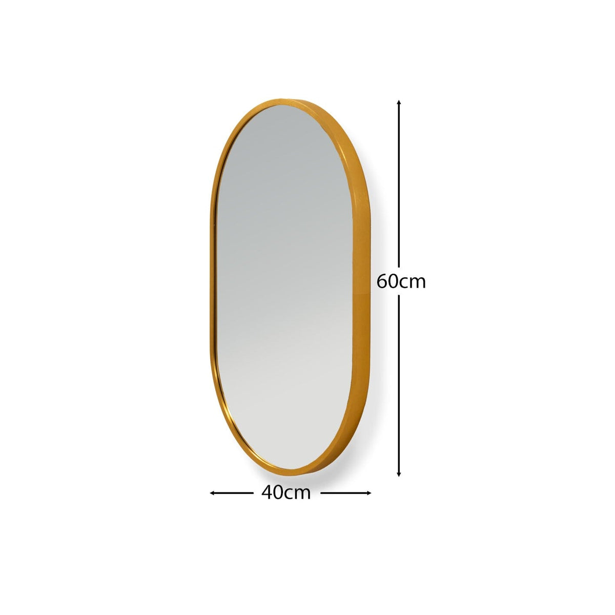 Lowesby 60X40cm Metal Capsule Mirror - Gold
