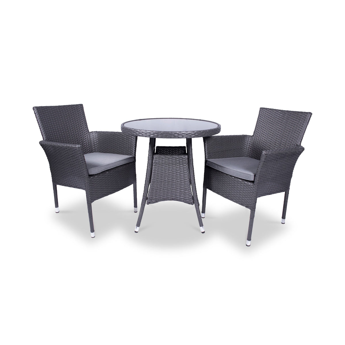 Malaga 2 Seat Deluxe Stacking Rattan Bistro Set
