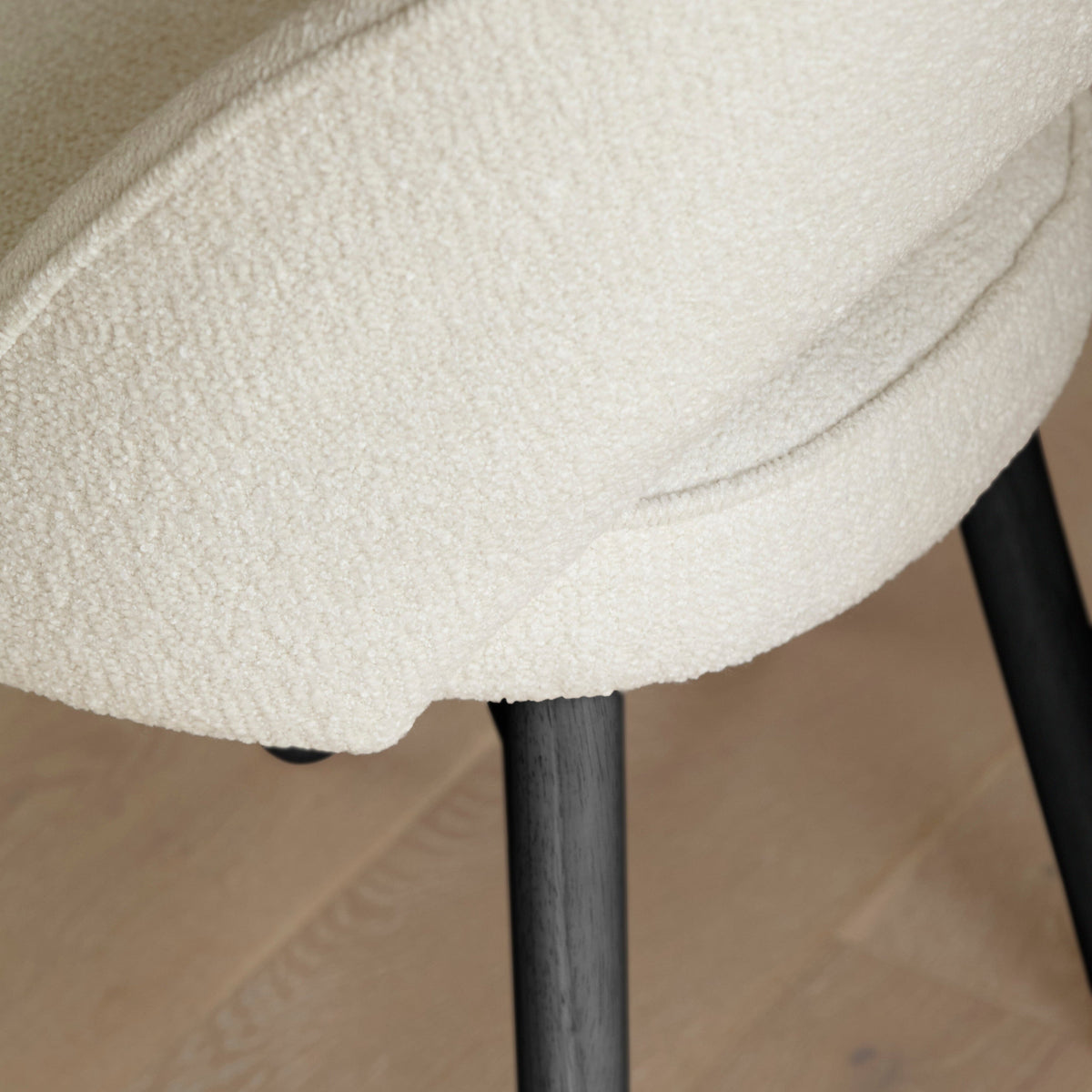 Marilyn Boucle Dining Chairs - Set of 2 - Black Oak Legs