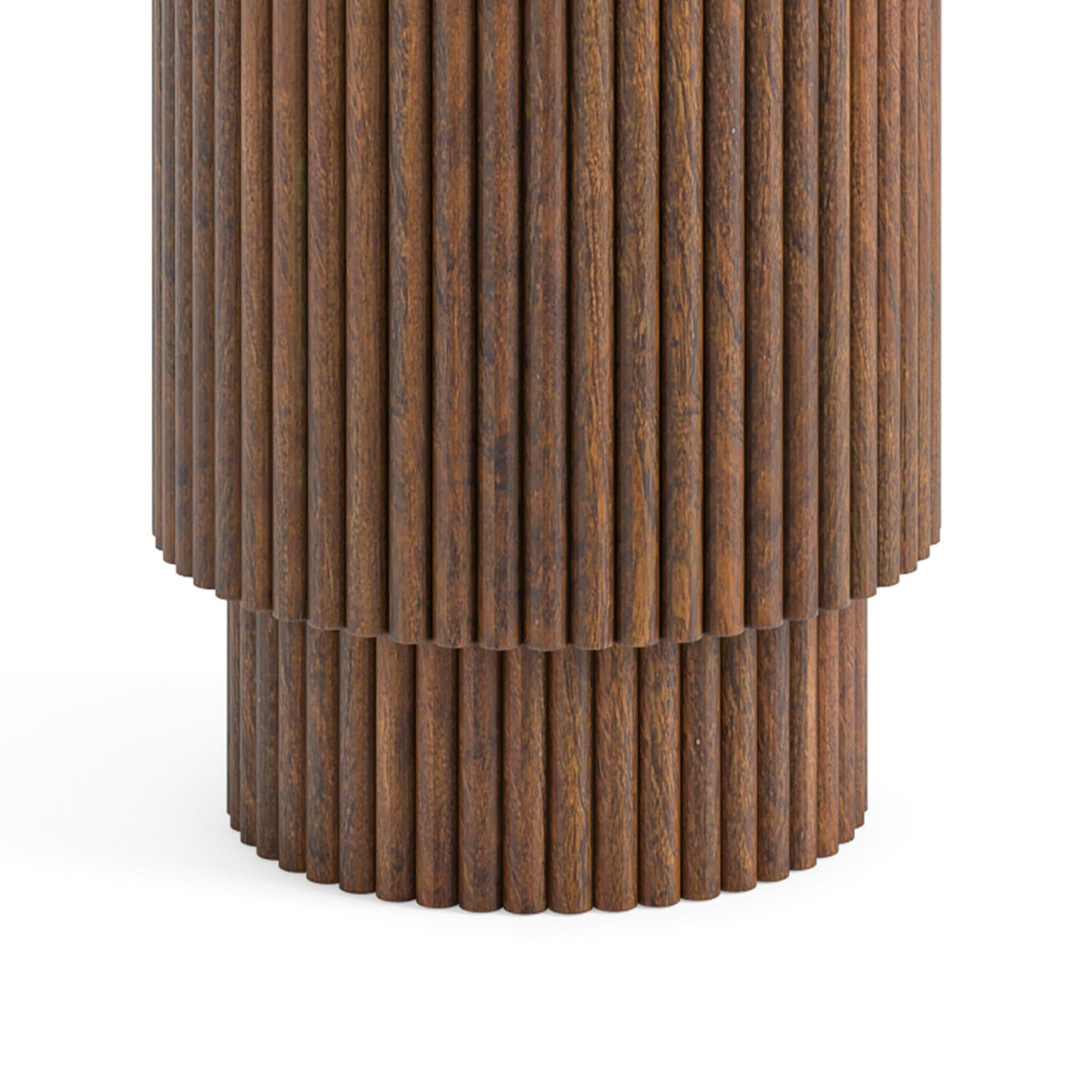 Milo Mango & Marble Fluted Side Table with Door