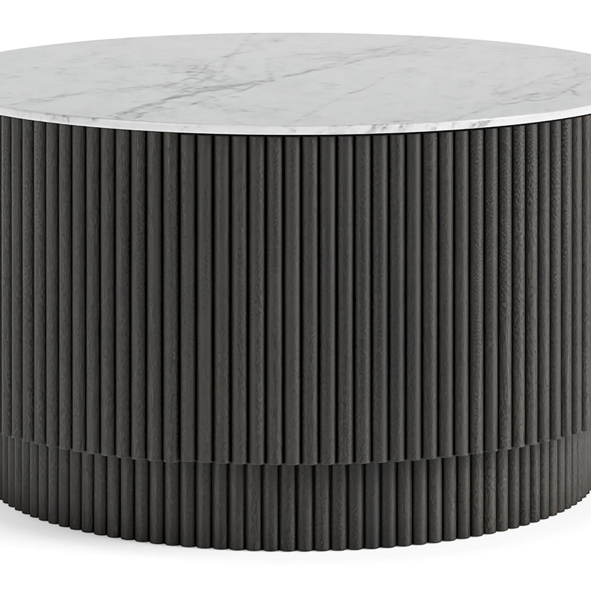 Milo Mango & Marble Round Fluted Coffee Table