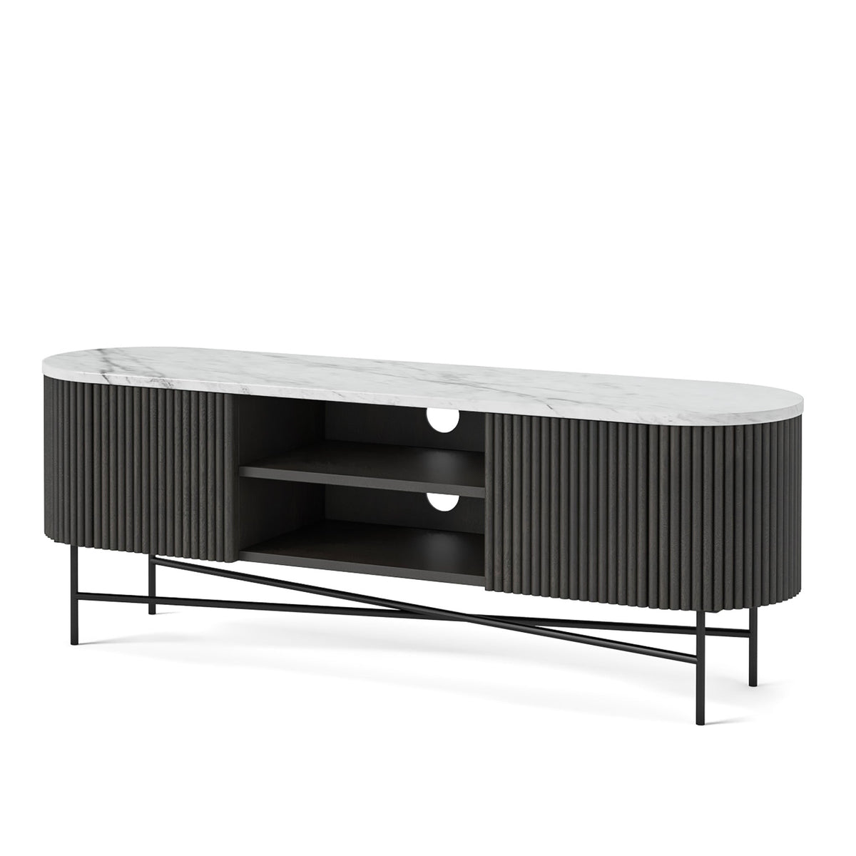 Milo Mango & Marble Fluted Wide TV Media Unit