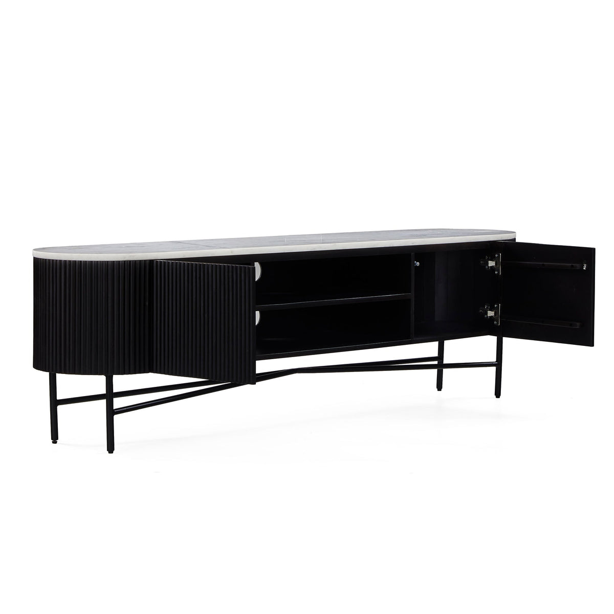Milo Mango & Marble Fluted Extra Large TV Media Unit