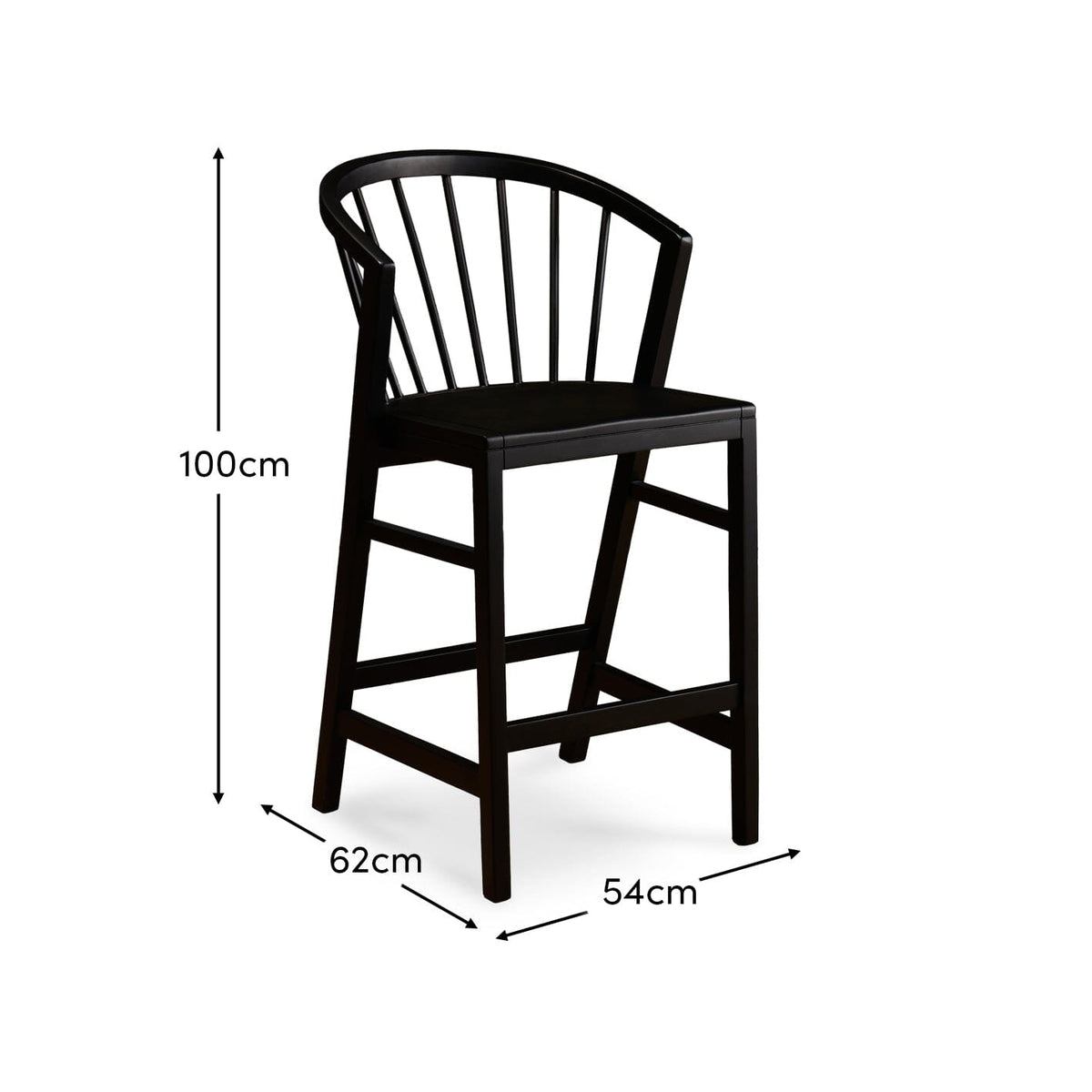 Mabel Black Oak Bar Stools - Set of 2