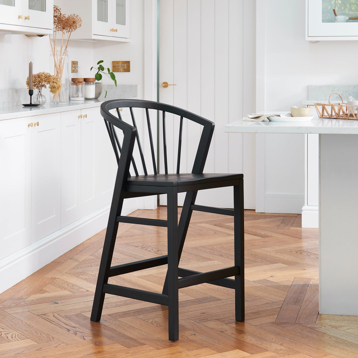 Mabel Black Oak Bar Stools - Set of 2