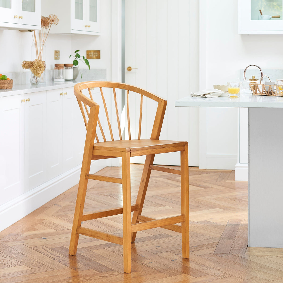 Mabel Classic Oak Bar Stools - Set of 2