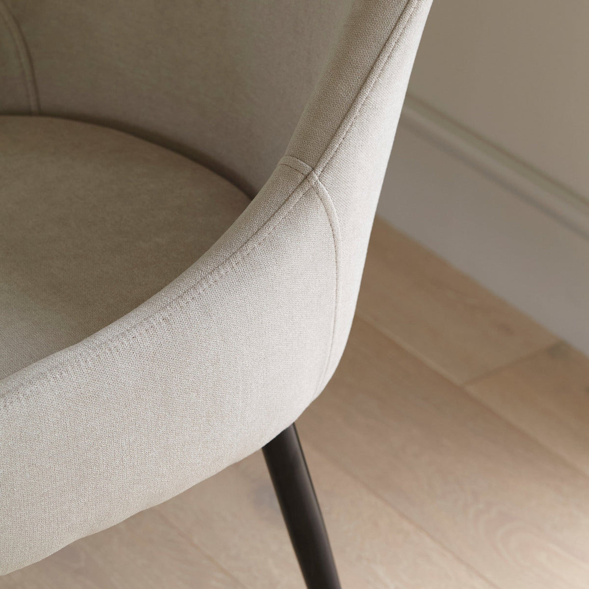 OUTLET - Maeve Soft Beige Dining Chairs - Set of 2 - Black Legs