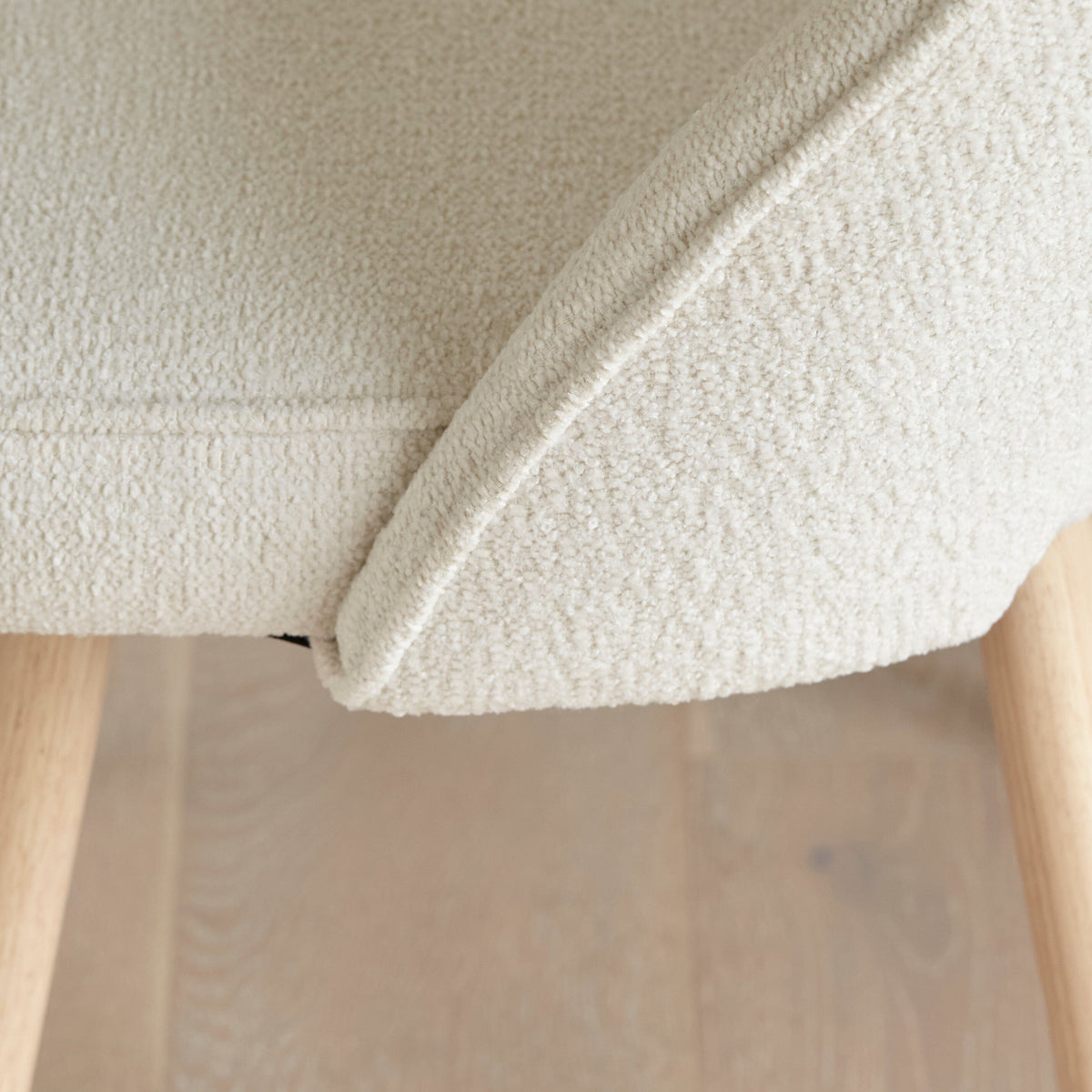 Marilyn Boucle Dining Chairs - Set of 2 - Whitewash Oak Legs
