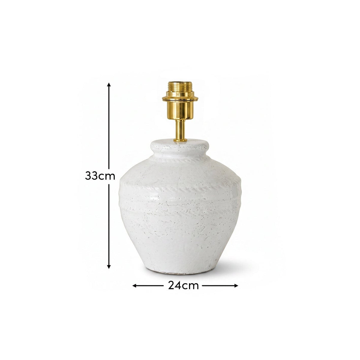 Merton 33cm Ceramic Lamp Base - Rustic White