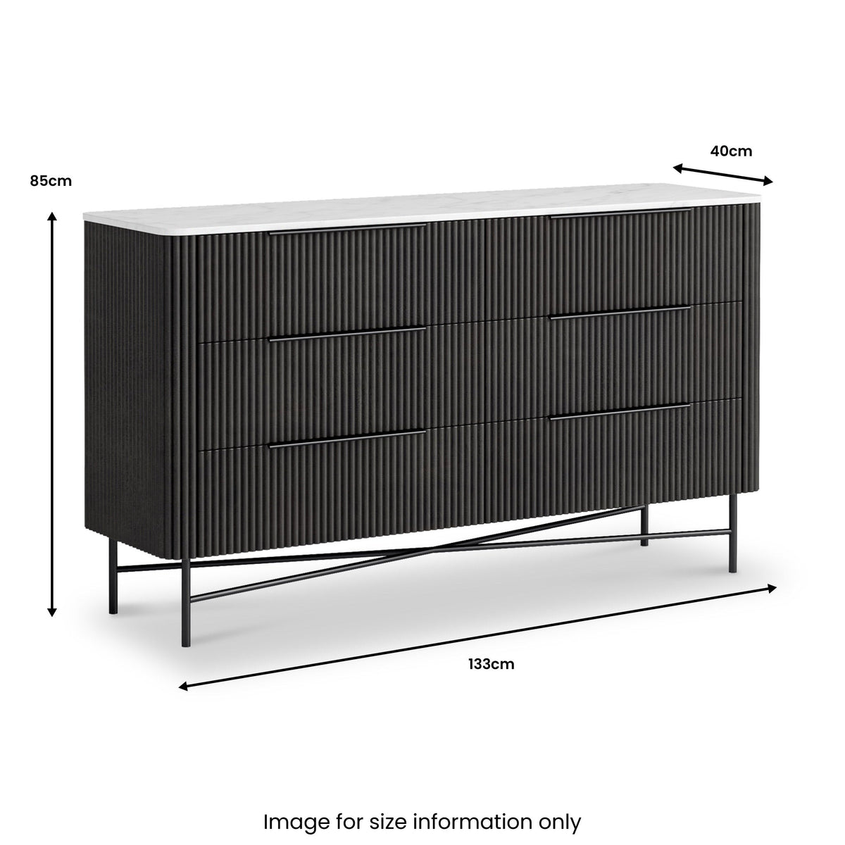 Milo Mango & Marble 6 Drawer Chest
