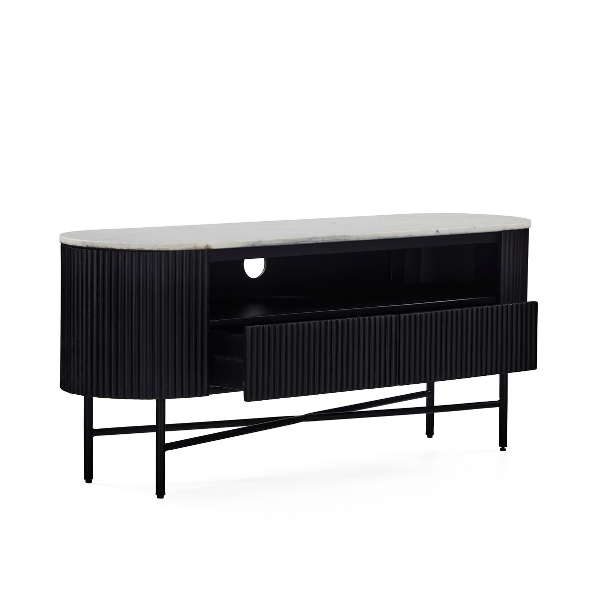 Milo Mango & Marble Fluted TV Media Unit