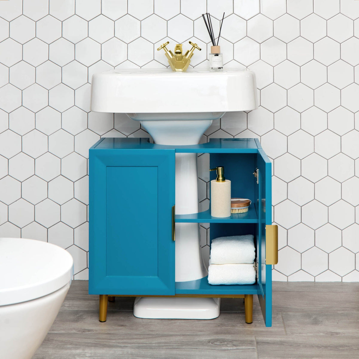 OUTLET - Nami Undersink Cabinet - Teal Blue