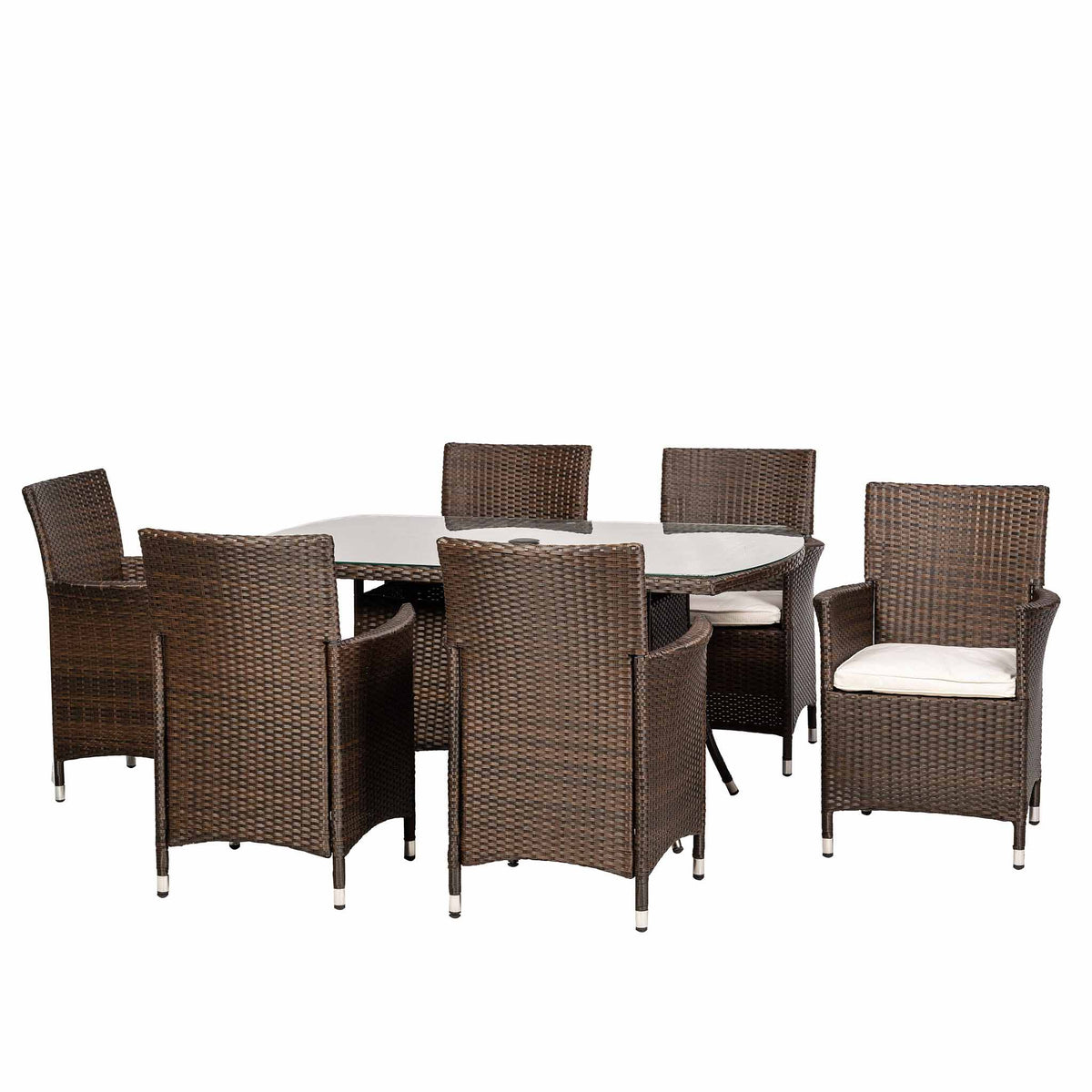 Vada 150cm 6 Seat Rattan Rectangular Dining Set