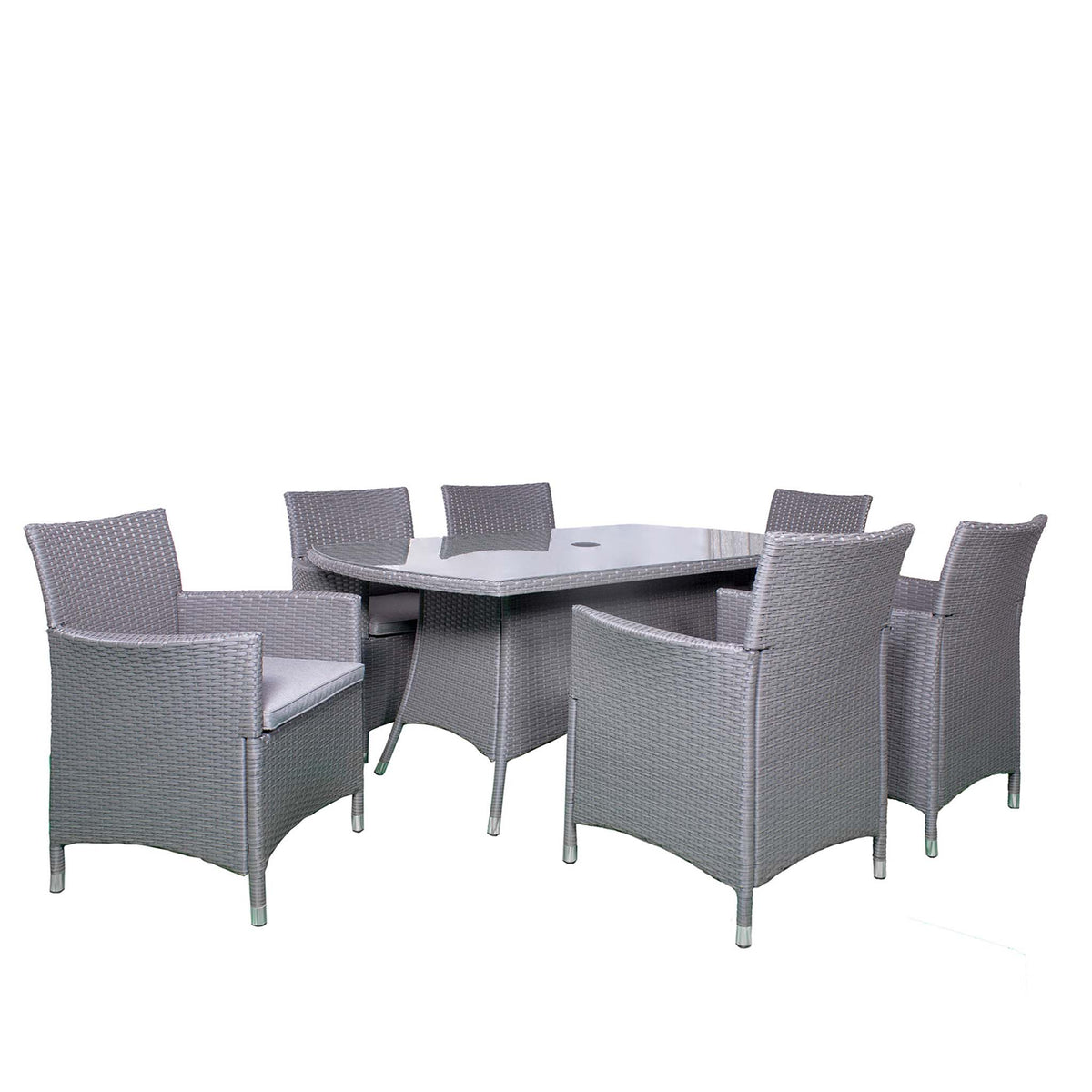 Vada 150cm 6 Seat Rattan Rectangular Dining Set