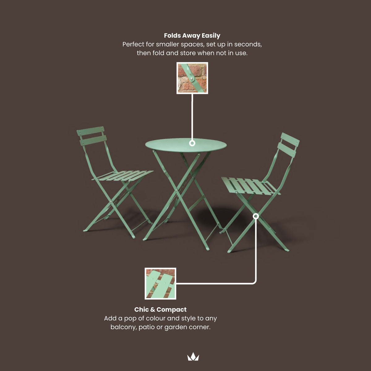 Padstow 2 Seater Bistro Set