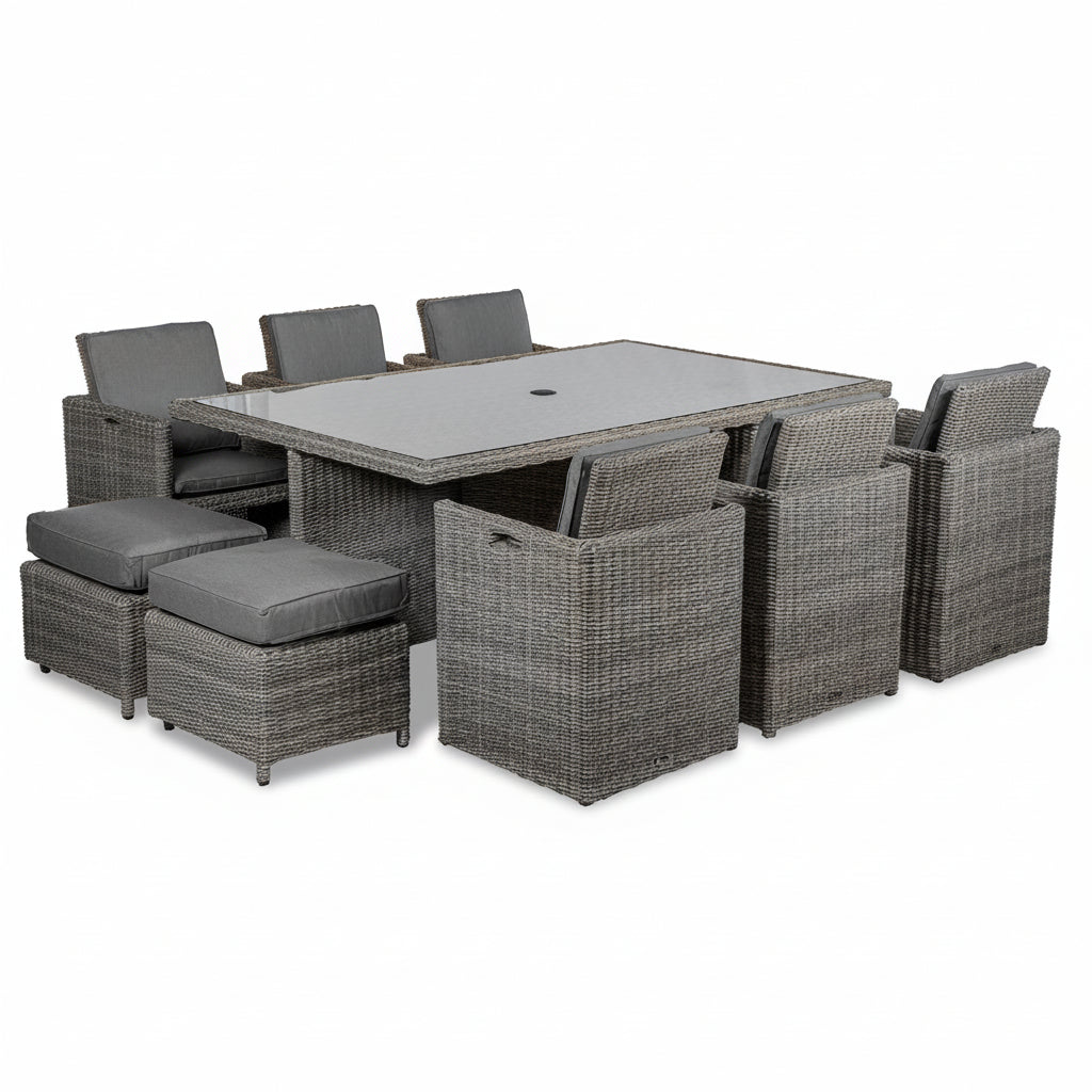 Paris 10 Seat Lux Rattan Cube Set