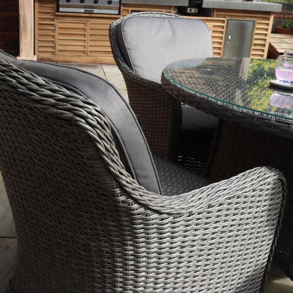 Paris 4 Seat 110cm Lux Rattan Dining Set