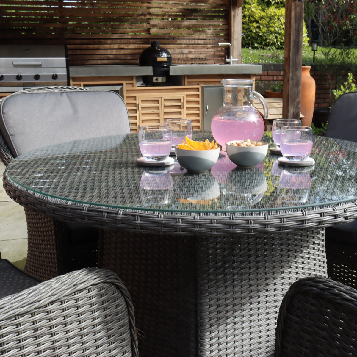 Paris 4 Seat 110cm Lux Rattan Dining Set
