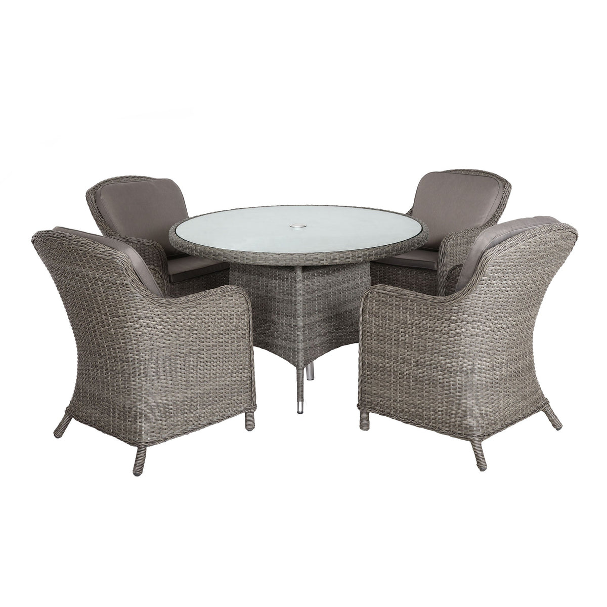 Paris 4 Seat 110cm Lux Rattan Dining Set