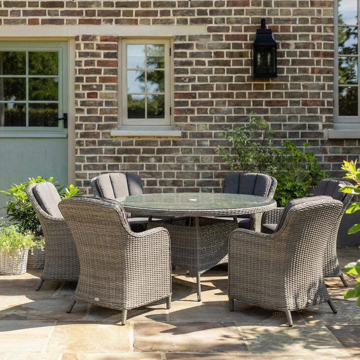Paris 6 Seat 140cm Lux Rattan Dining Set