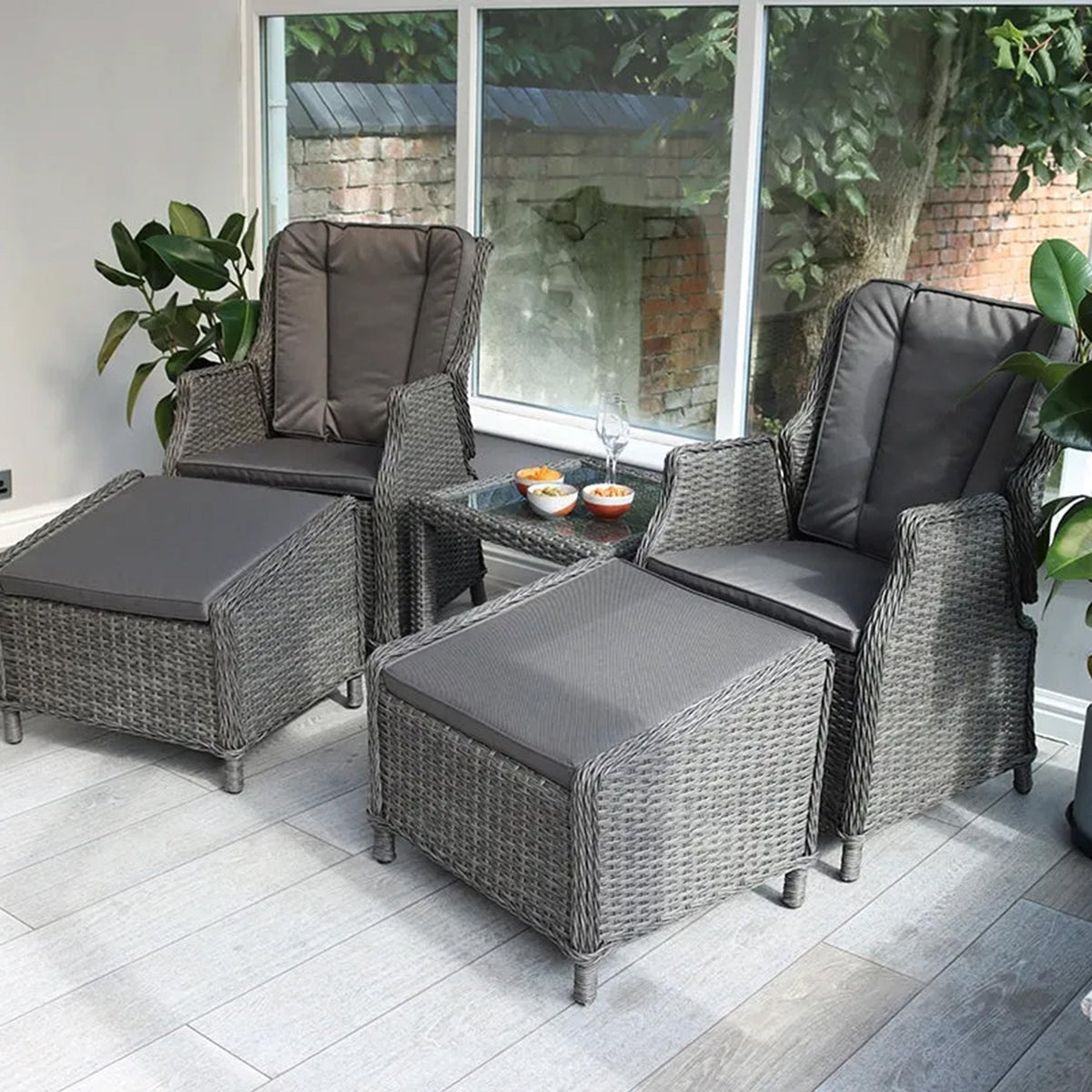 Paris 2 Seater High Back Recliner Comfort Companion Set