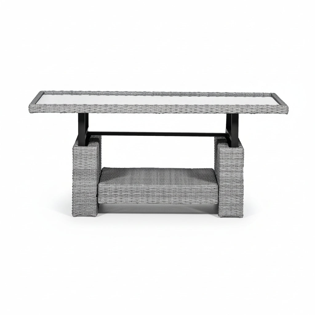 Paris Rattan Lounge Dining Set with Rise and Fall Table