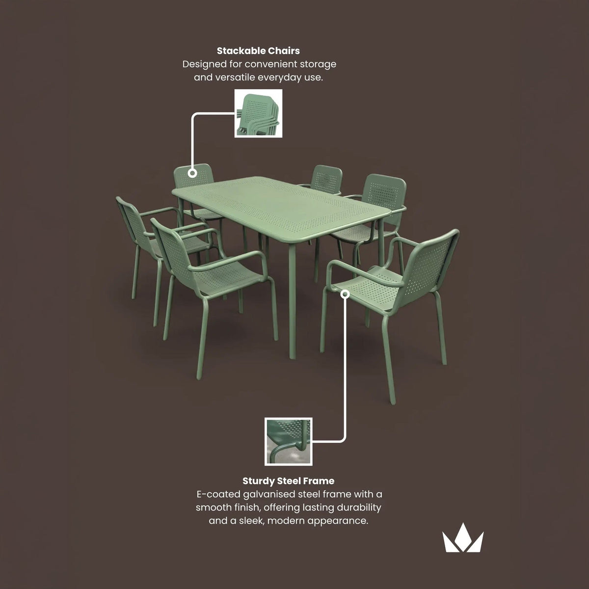 Porto 6 Seater Rectangular Dining Set