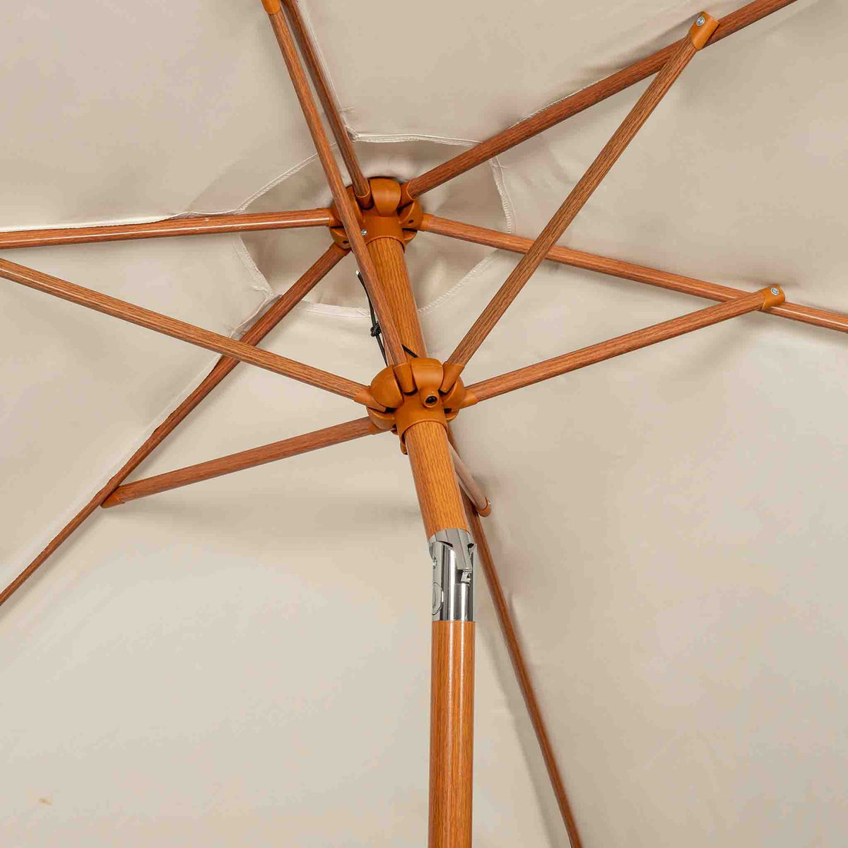 2.5m Wood-Look Aluminium Parasol