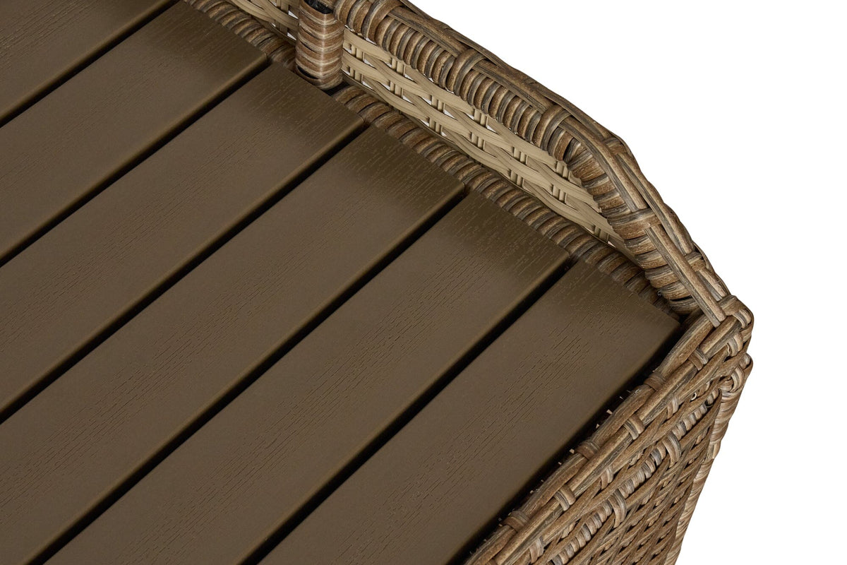 Aston Rattan Storage Bench with Polywood Top - Natural Brown